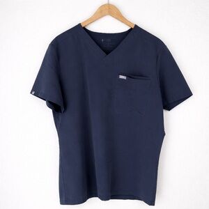 FIGS Men's Navy V-Neck Scrub Top with Chest Pocket size XL